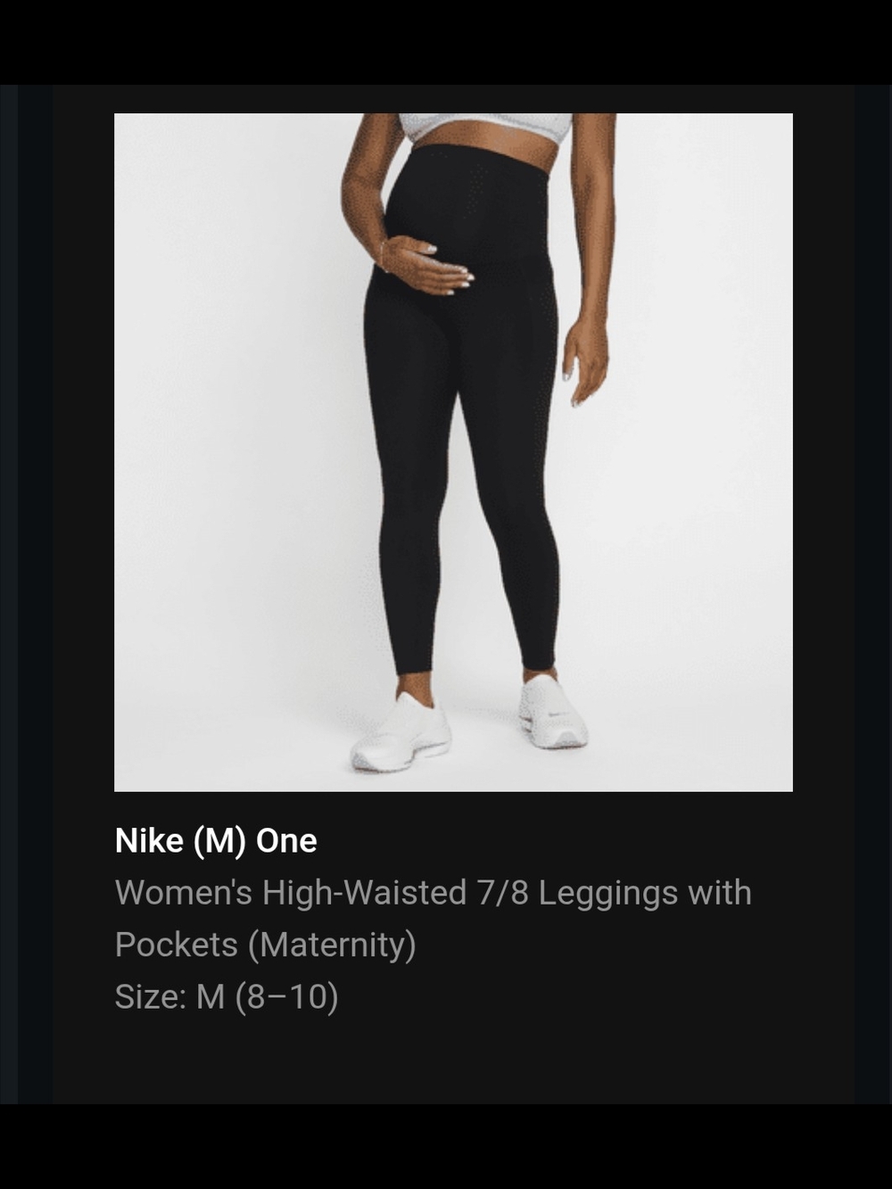 Nike Black Maternity High-Rise 7/8 Leggings with Pockets